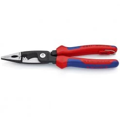 8 in. 6-in-1 Electrical Installation Pliers with Dual-Component Comfort Grips and Tether Attachment by KNIPEX -KNIPEX Sales Store knipex all trades cutting pliers 13 82 8 t bka 4f 1000