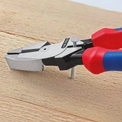 9-1/2 in. High Leverage Lineman's Pliers with Dual-Component Comfort Grips and Tether Attachment by KNIPEX -KNIPEX Sales Store knipex all trades lineman s pliers 09 02 240 t bka 1f 1000