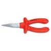 6-1/4 in. 1000-Volt Insulated Long Nose Pliers with Cutter and Chrome Plating in Red by KNIPEX