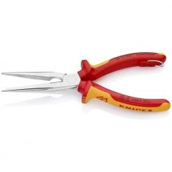 Long Nose Pliers with Cutter-1000V Insulated-Tethered Attachment, 8", Multi-Component, VDE by KNIPEX -KNIPEX Sales Store knipex all trades needle nose pliers 26 16 200 t 4f 1000