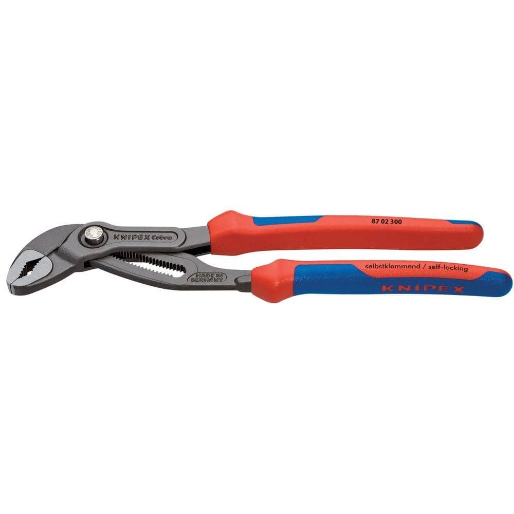 Heavy Duty Forged Steel 12 in. Cobra Pliers with 61 HRC Teeth and Multi-Component Comfort Grip by KNIPEX 1 Heavy Duty Forged Steel 12 in. Cobra Pliers with 61 HRC Teeth and Multi-Component Comfort Grip by KNIPEX