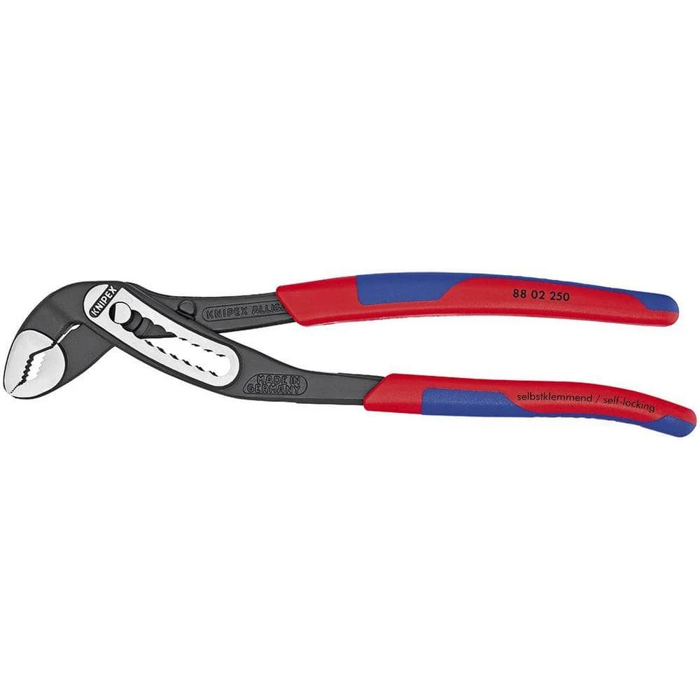 Heavy Duty Forged Steel 10 in. Alligator Pliers with 61 HRC Teeth and Multi-Component Comfort Grip by KNIPEX 1 Heavy Duty Forged Steel 10 in. Alligator Pliers with 61 HRC Teeth and Multi-Component Comfort Grip by KNIPEX