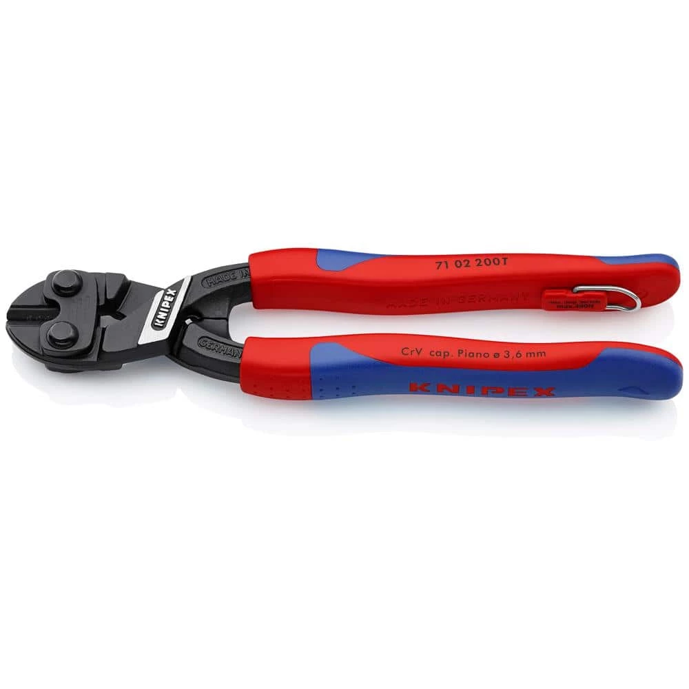 8 in. CoBolt Mini Bolt Cutters with Dual-Component Comfort Grips and Tether Attachment by KNIPEX 1 8 in. CoBolt Mini Bolt Cutters with Dual-Component Comfort Grips and Tether Attachment by KNIPEX