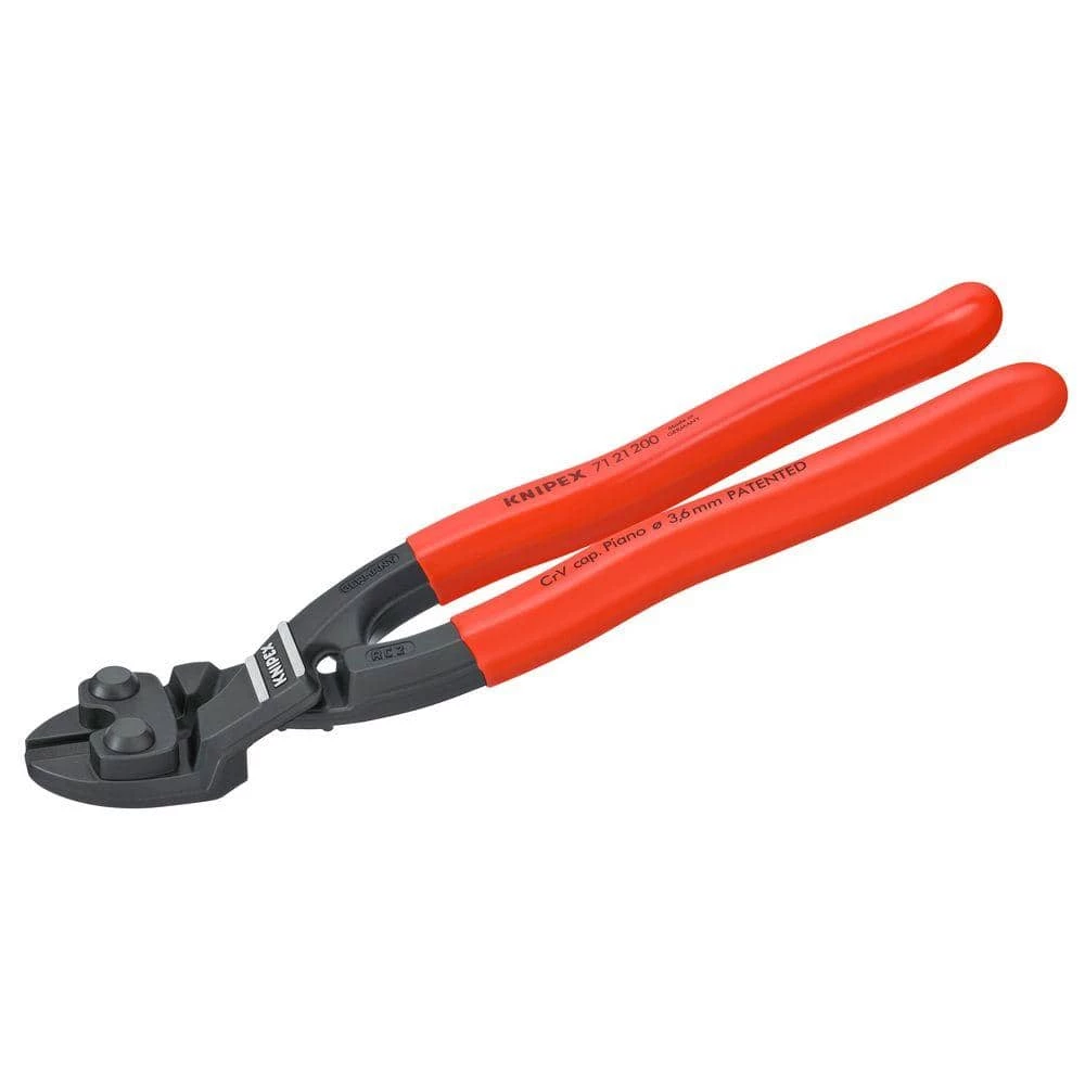 8 in. Cobolt Angeled Head Lever Action Compact Bolt Cutter, 64 HRC Forged Steel by KNIPEX 1 8 in. Cobolt Angeled Head Lever Action Compact Bolt Cutter, 64 HRC Forged Steel by KNIPEX