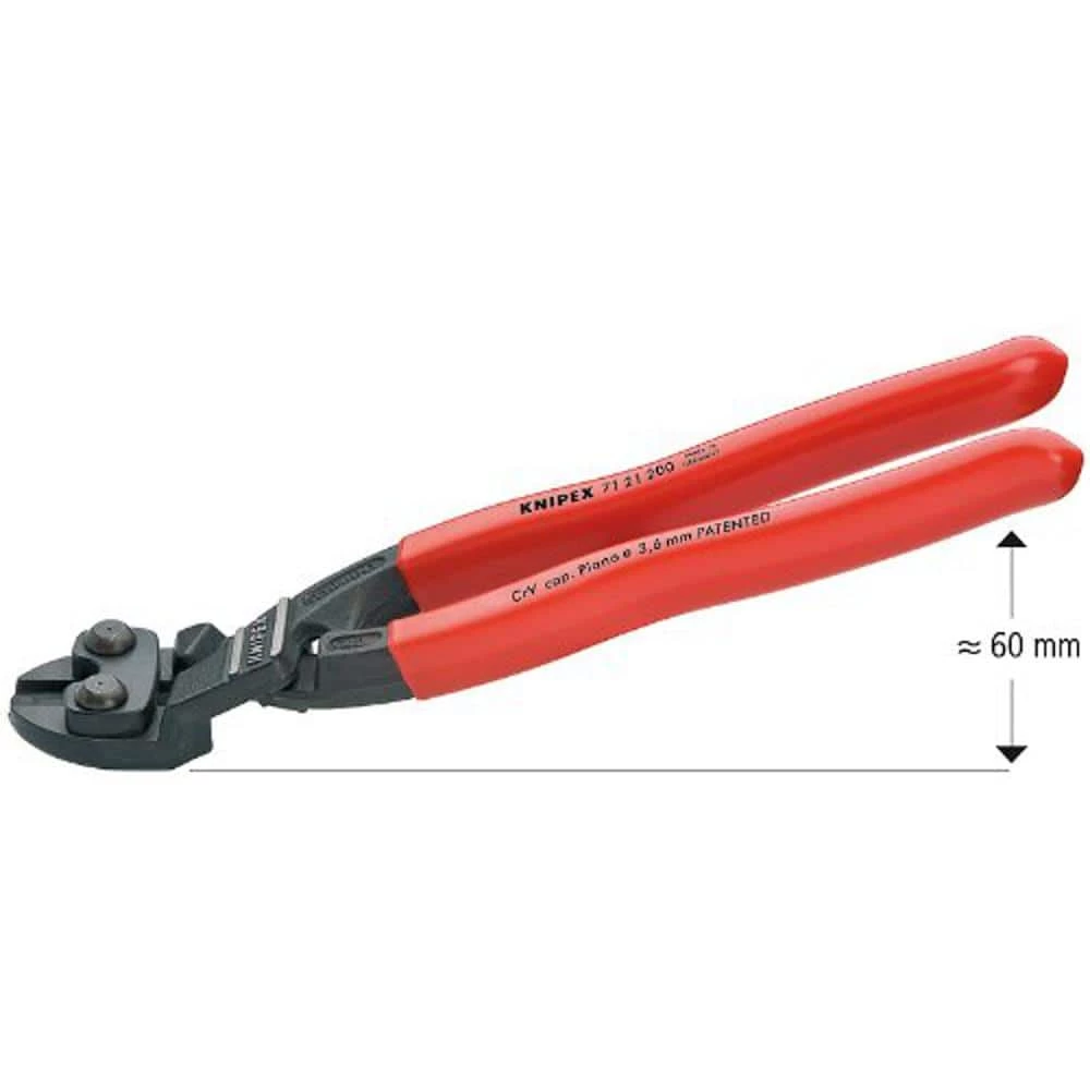 8 in. Cobolt Angeled Head Lever Action Compact Bolt Cutter, 64 HRC Forged Steel by KNIPEX 2 8 in. Cobolt Angeled Head Lever Action Compact Bolt Cutter, 64 HRC Forged Steel by KNIPEX - Image 2
