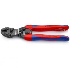 8 in. Angled CoBolt Mini Bolt Cutters with Opening Spring Locking Lever Comfort Grips and Tether Attachment by KNIPEX