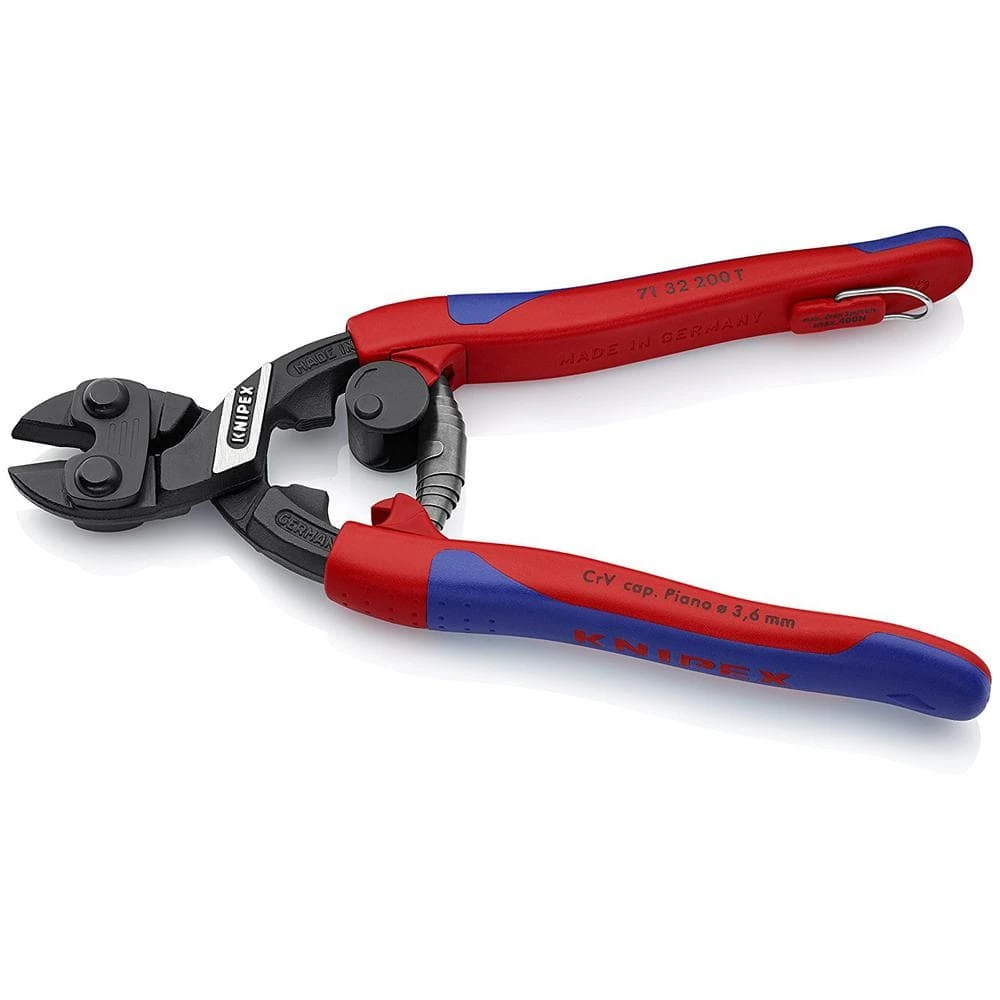 8 in. High Leverage CoBolt Bolt Cutters with Notched Blade Return Spring Comfort Grip and Tether Attachment by KNIPEX 2 8 in. High Leverage CoBolt Bolt Cutters with Notched Blade Return Spring Comfort Grip and Tether Attachment by KNIPEX - Image 2