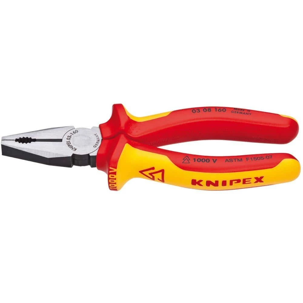 6-1/4 in. 1,000-Volt Insulated Combination Pliers by KNIPEX 1 6-1/4 in. 1,000-Volt Insulated Combination Pliers by KNIPEX