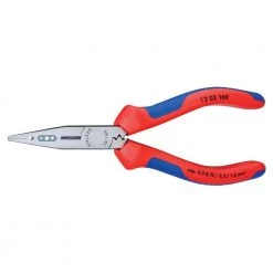 Heavy Duty Forged Steel 4-in-1 Electrician Pliers with 14, 16, and 20 AWG, 60 HRC Cutting Edge and Comfort Grip by KNIPEX