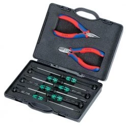 8-Piece Electronics Tool Set ESD in Plastic Case with Molded Foam by KNIPEX