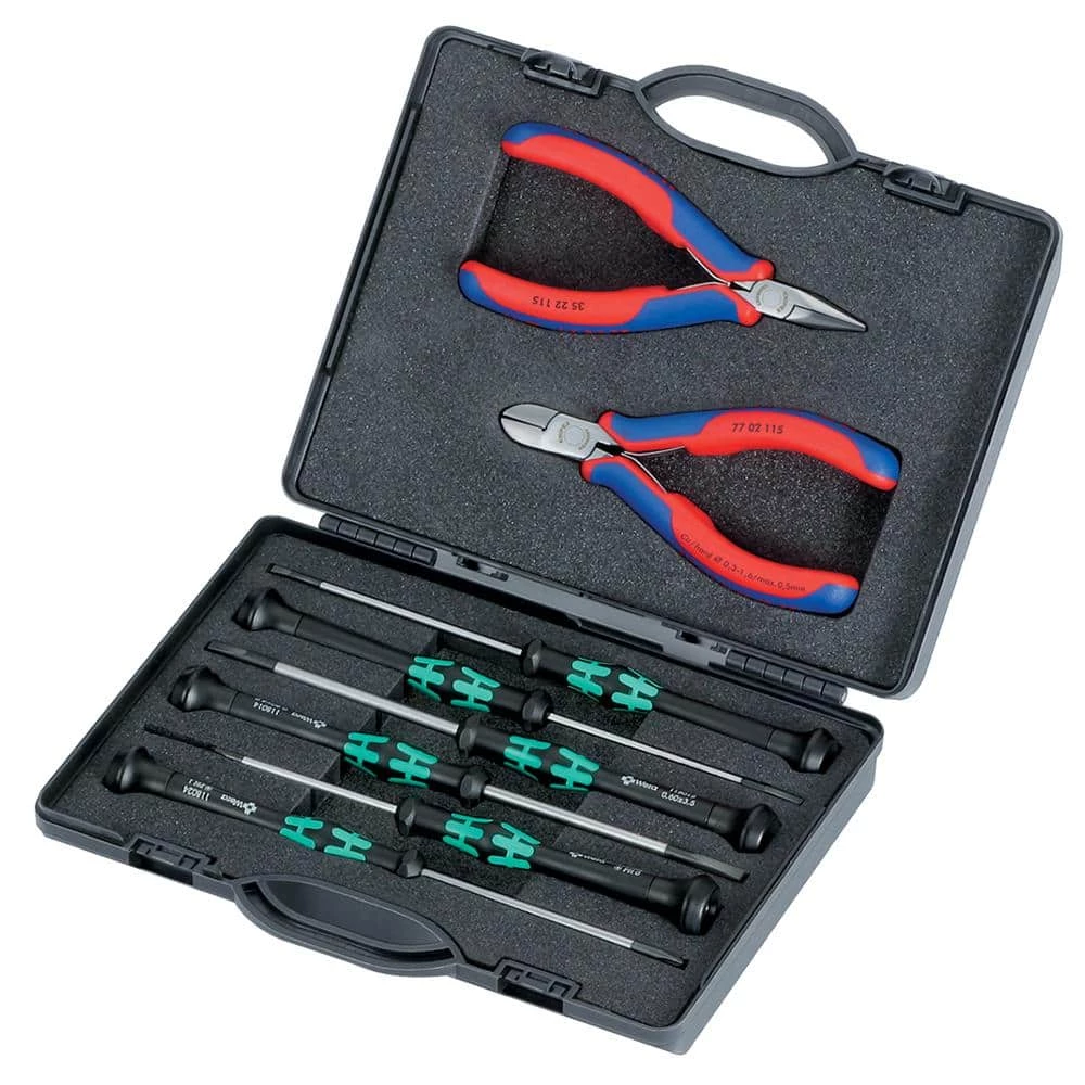 8-Piece Electronics Tool Set ESD in Plastic Case with Molded Foam by KNIPEX 1 8-Piece Electronics Tool Set ESD in Plastic Case with Molded Foam by KNIPEX