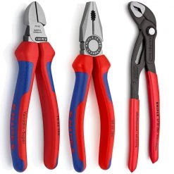 Pliers Set with Combination Diagonal and Cobra Pliers (3-Piece) by KNIPEX
