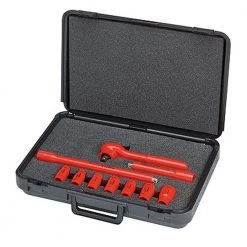 1,000-Volt Insulated Socket Set 3/8 in. Drive SAE 10-Piece by KNIPEX