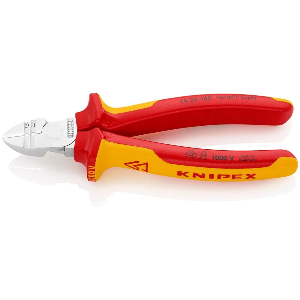 6-1/4 in. 1000-Volt Insulated Diagonal Cutter and Insulation Stripper by KNIPEX 1 6-1/4 in. 1000-Volt Insulated Diagonal Cutter and Insulation Stripper by KNIPEX