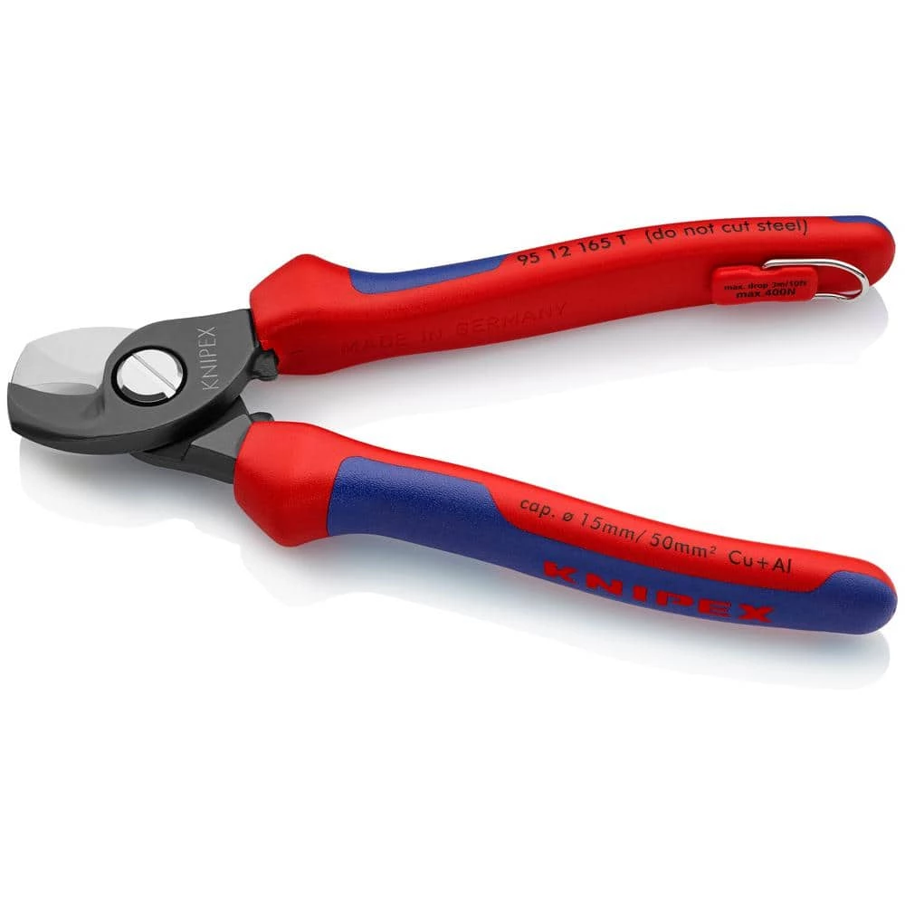 6-1/4 in. Heavy Duty Cable Shears with Dual-Component Comfort Grips and Tether Attachment by KNIPEX 2 6-1/4 in. Heavy Duty Cable Shears with Dual-Component Comfort Grips and Tether Attachment by KNIPEX - Image 2